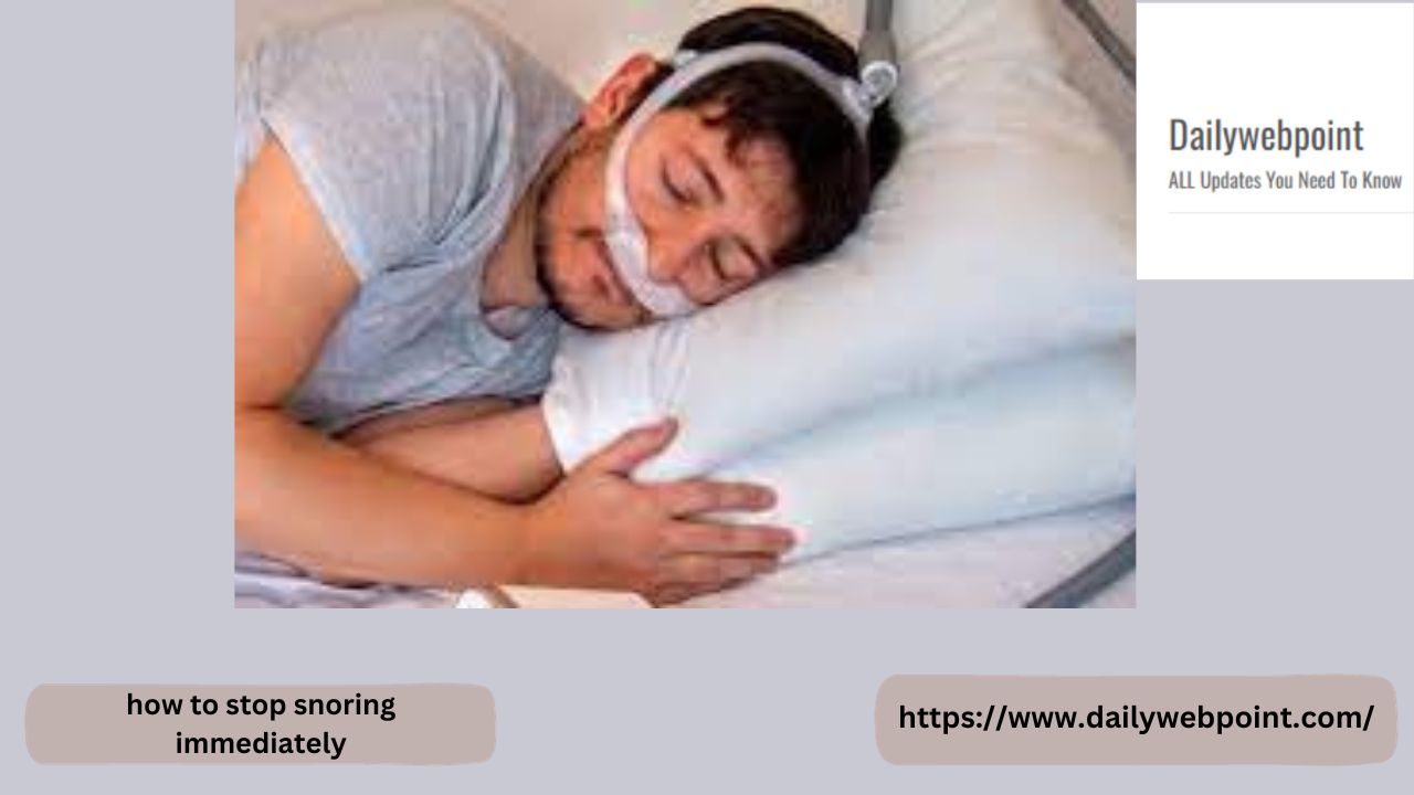 How To Stop Snoring Immediately